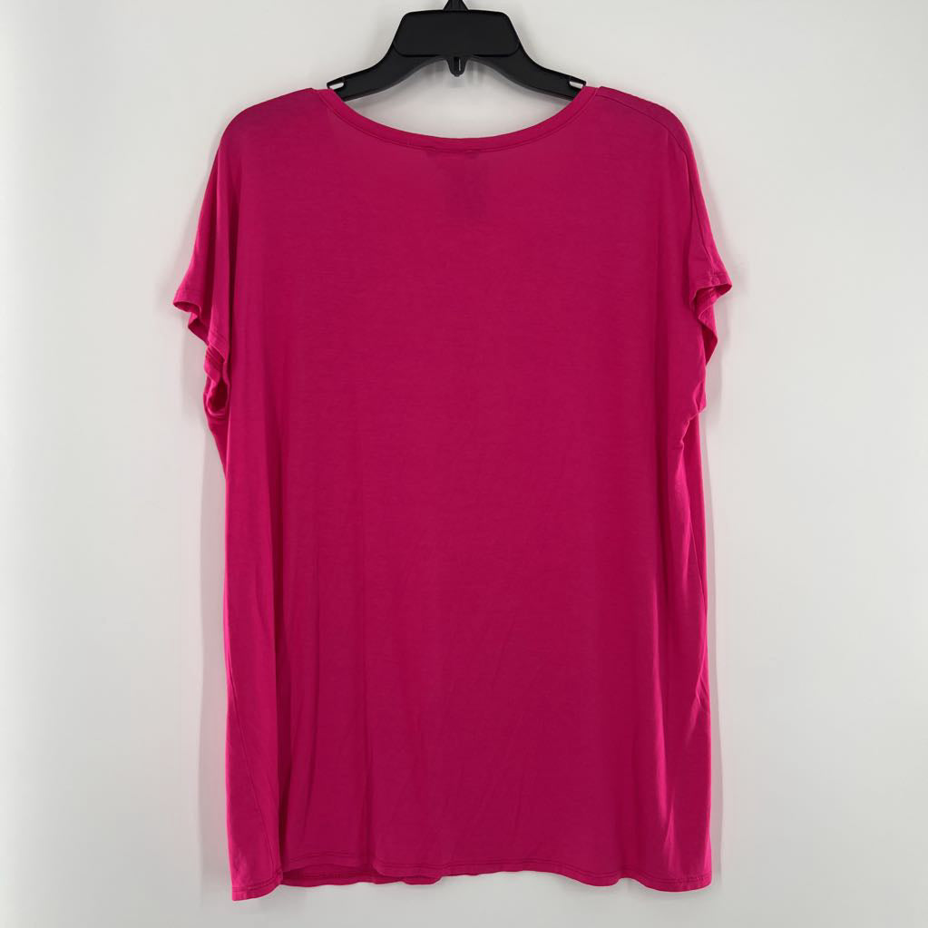 L buttoned v-neck s/s top
