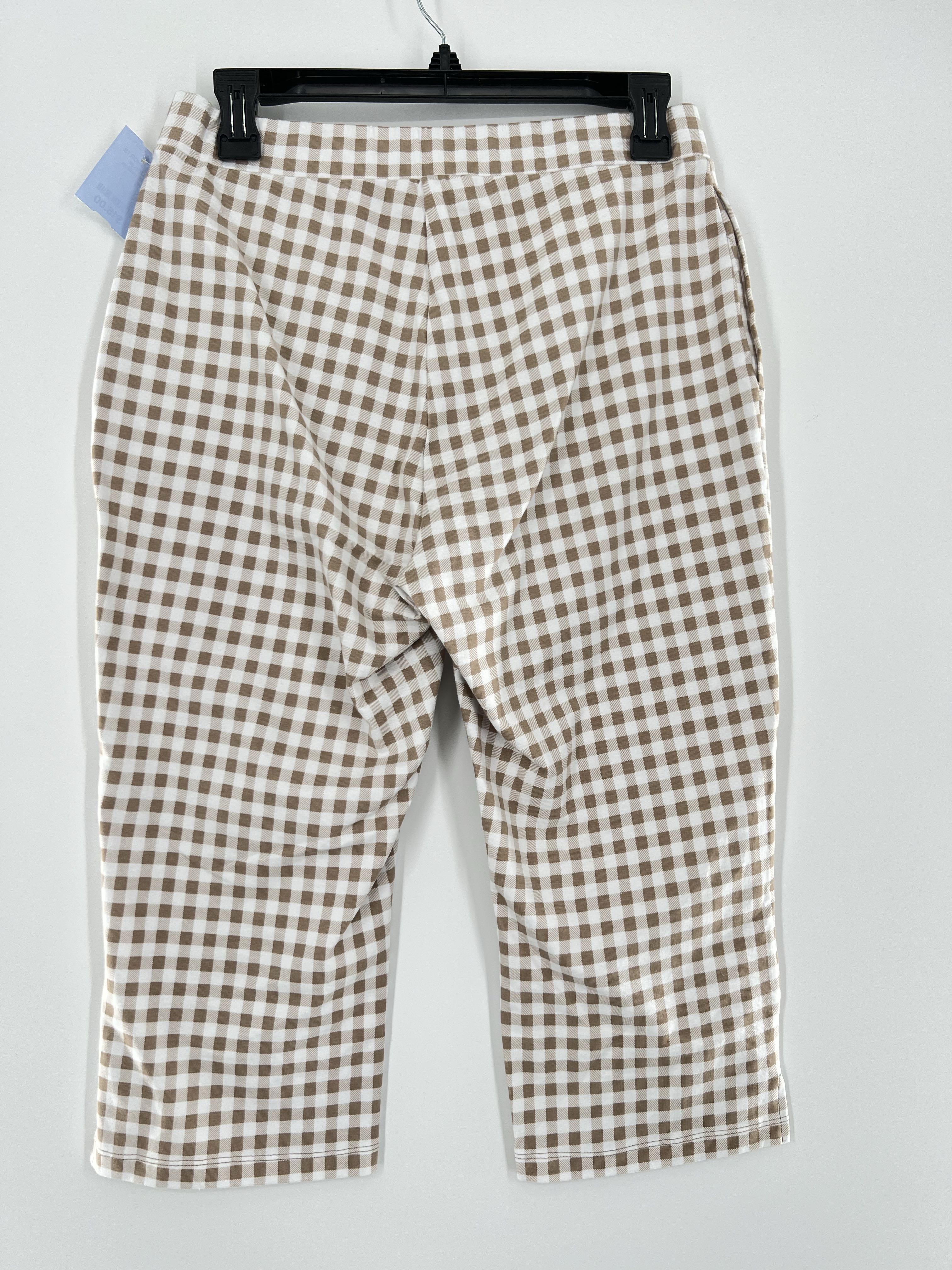 XS plaid pull-on capris