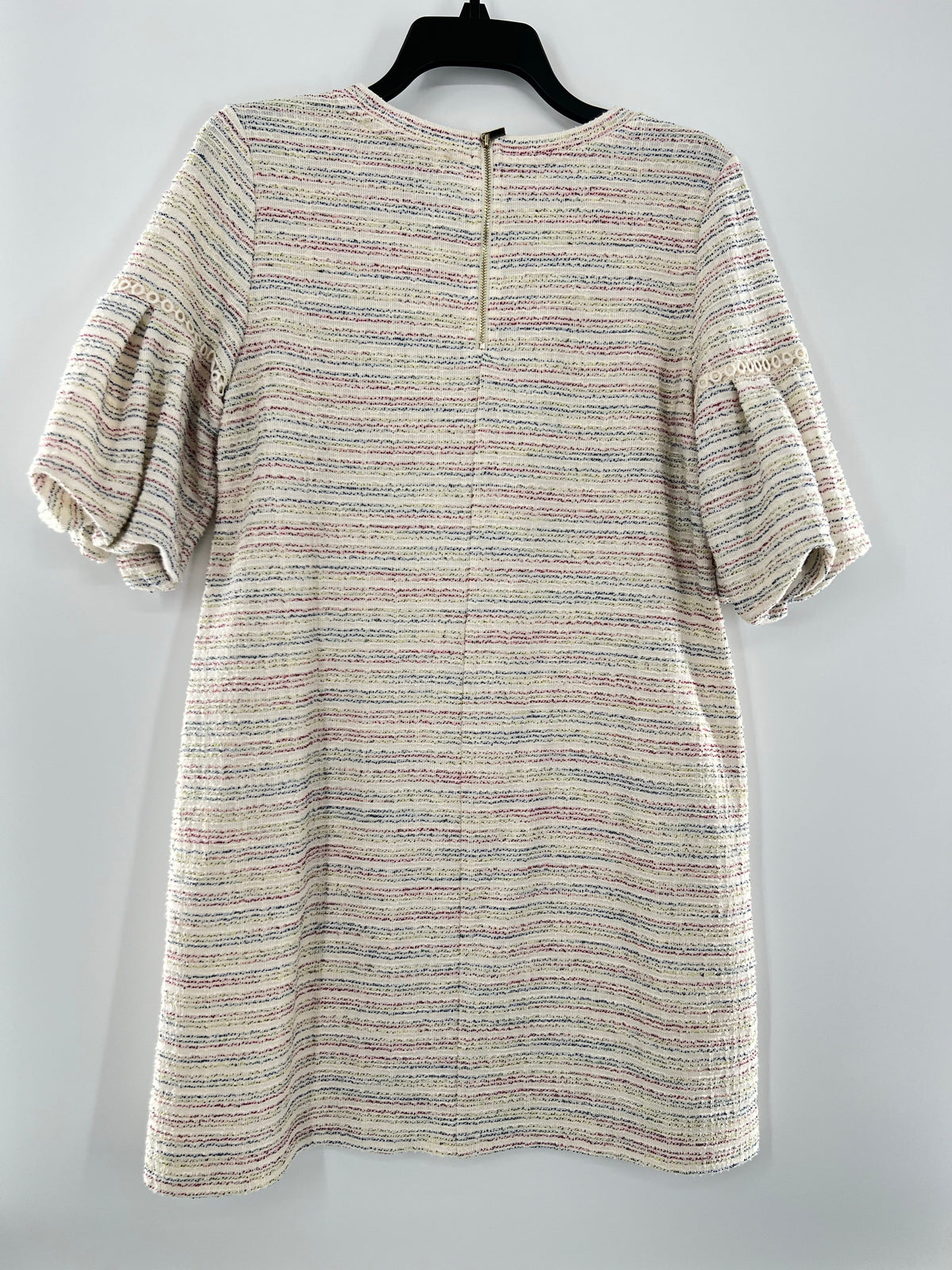 S tweed ric-rac elbow slv dress