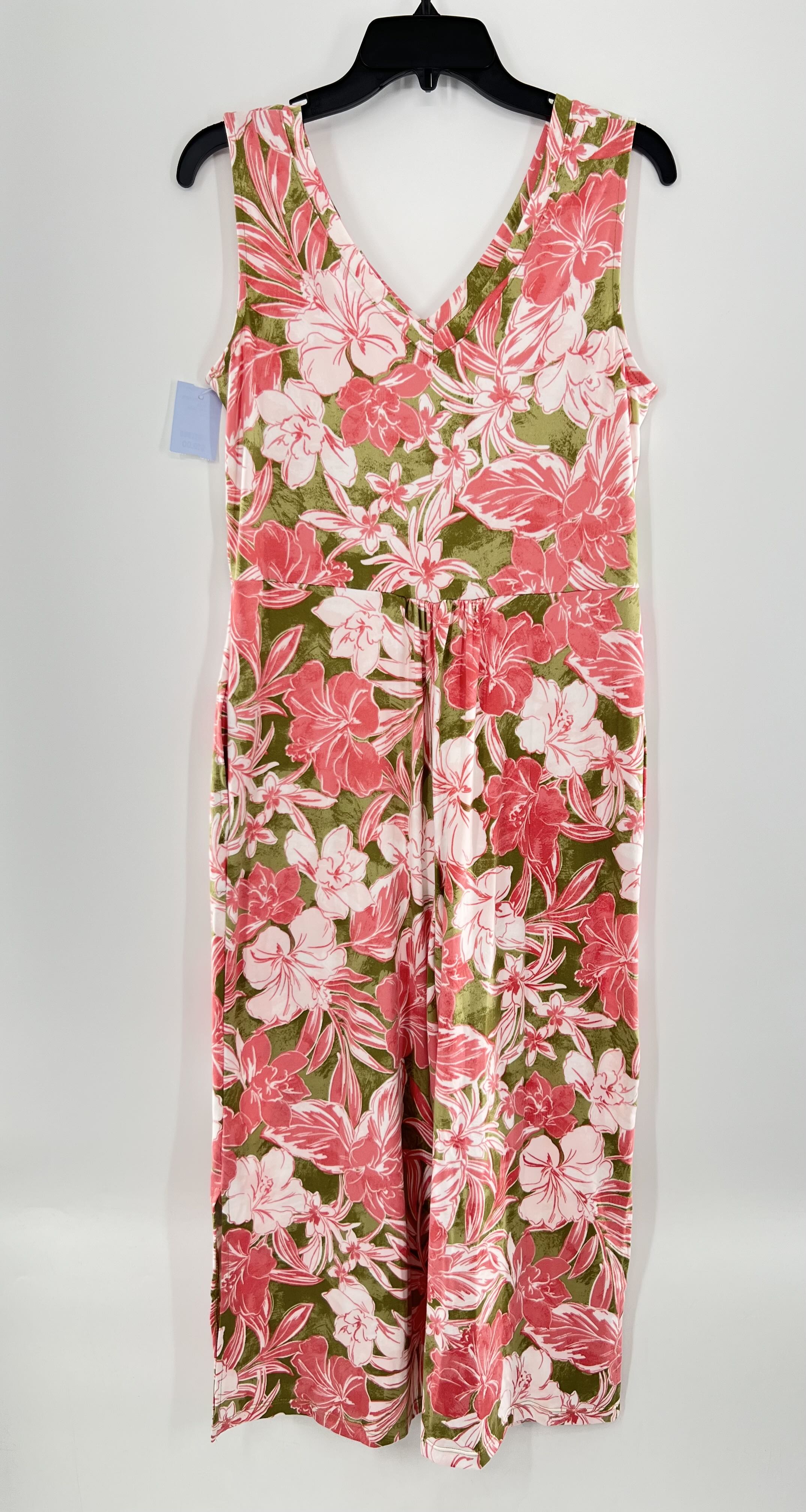S flo print slvls jumpsuit