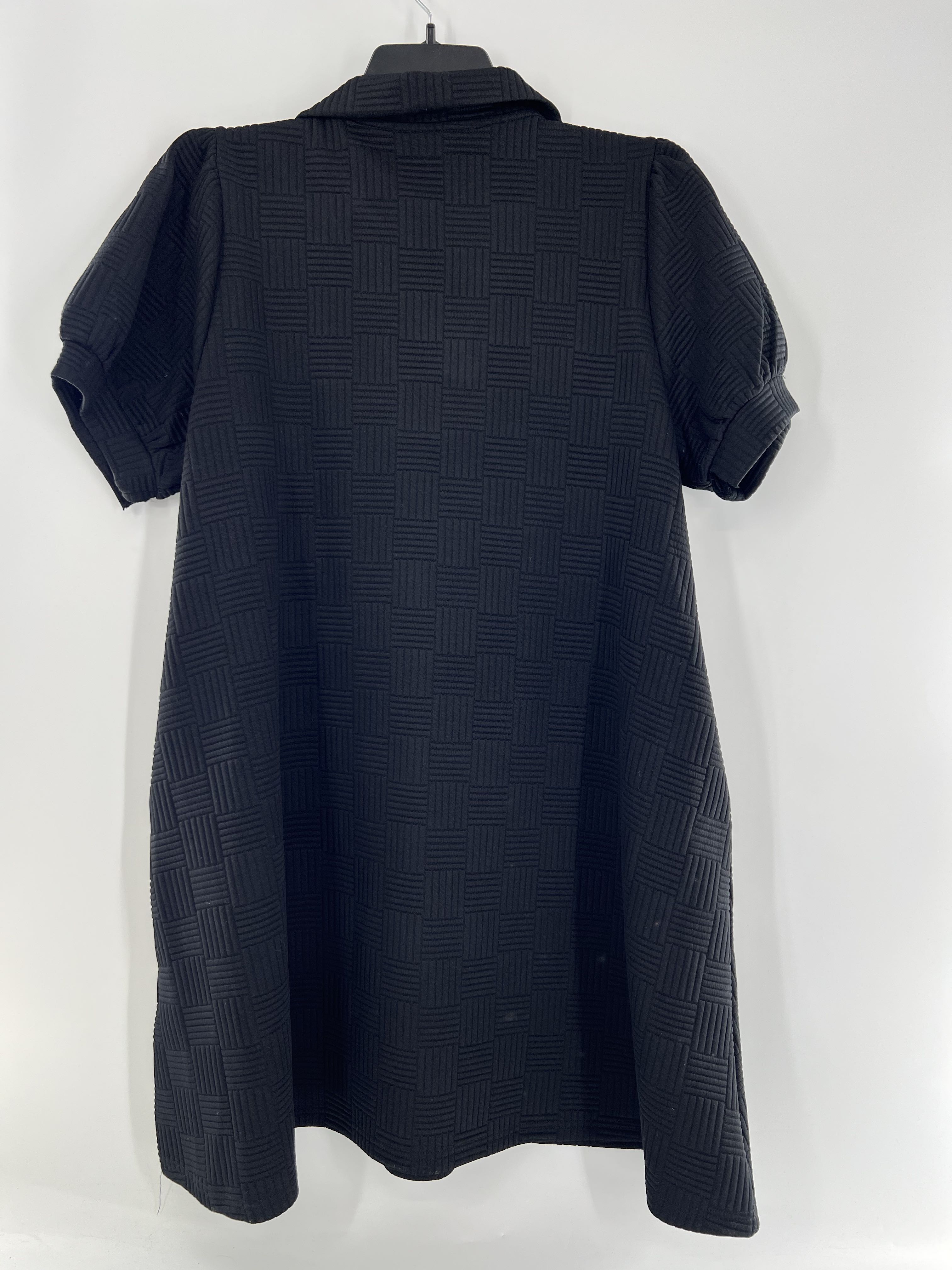 XL textured split neck s/s dress