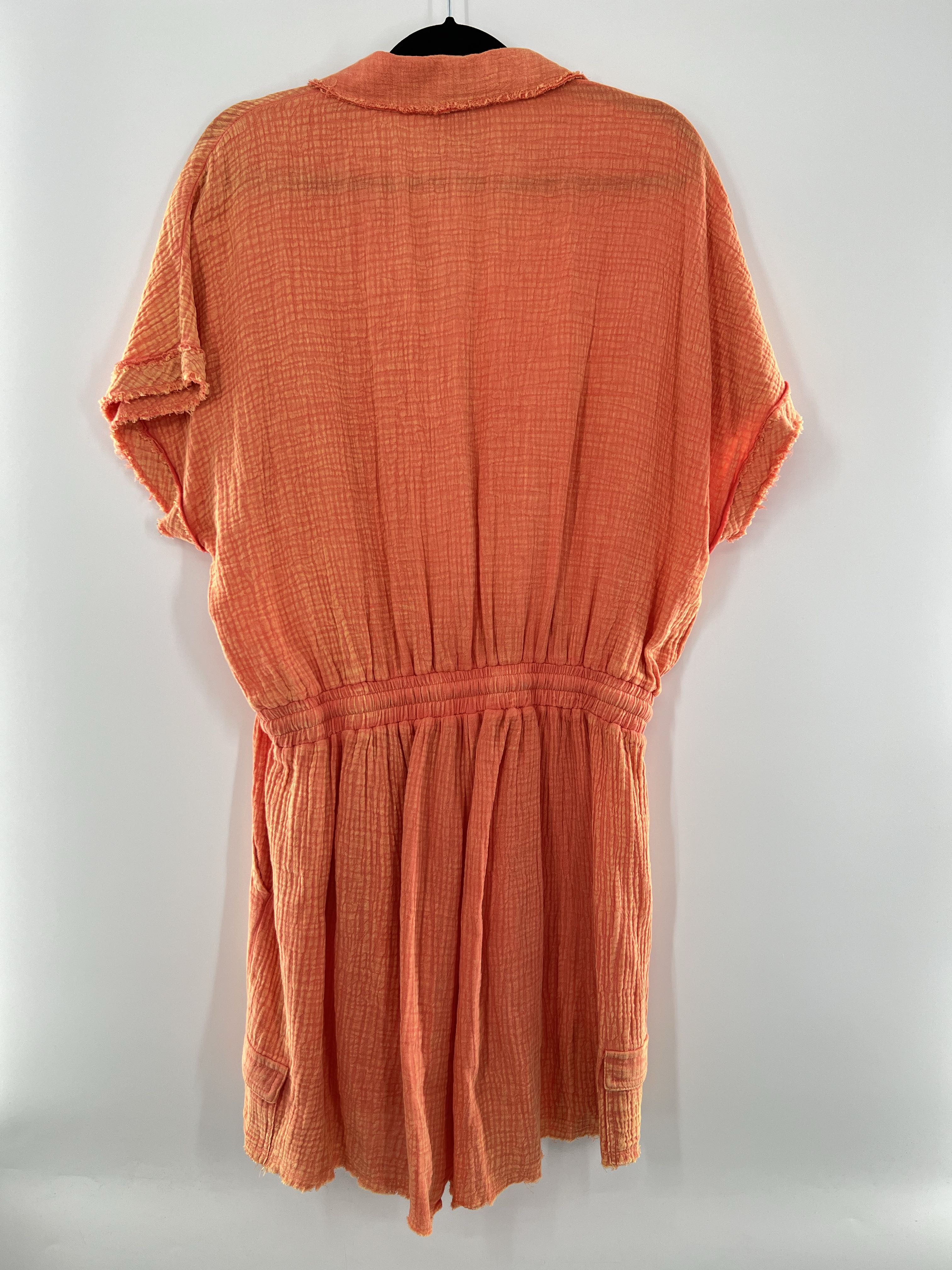 1XL gauze drawstring waist s/s romper