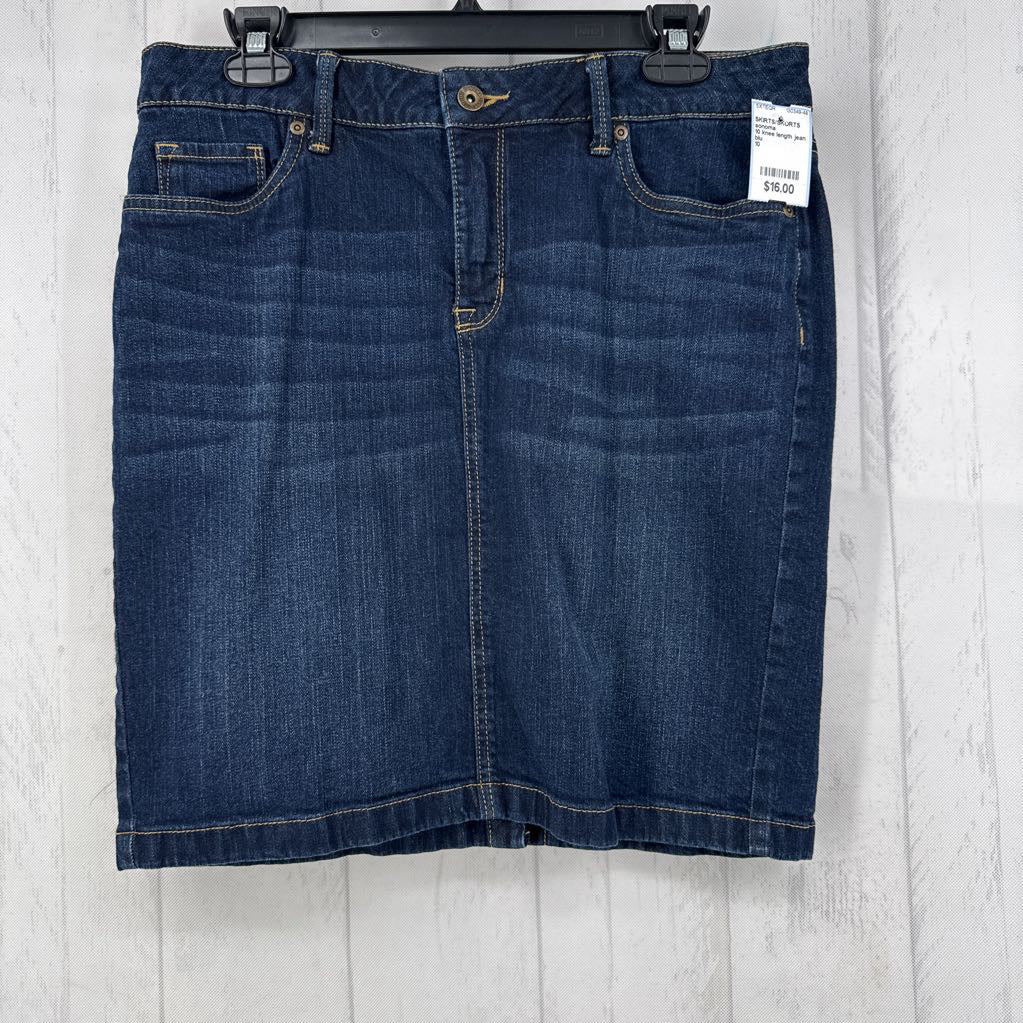 10 knee length jean skirt
