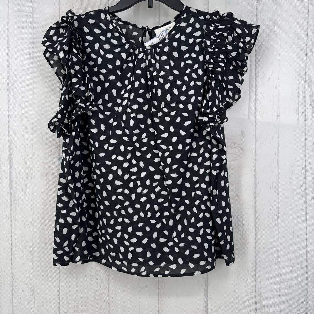 XL animal print flutter slv top