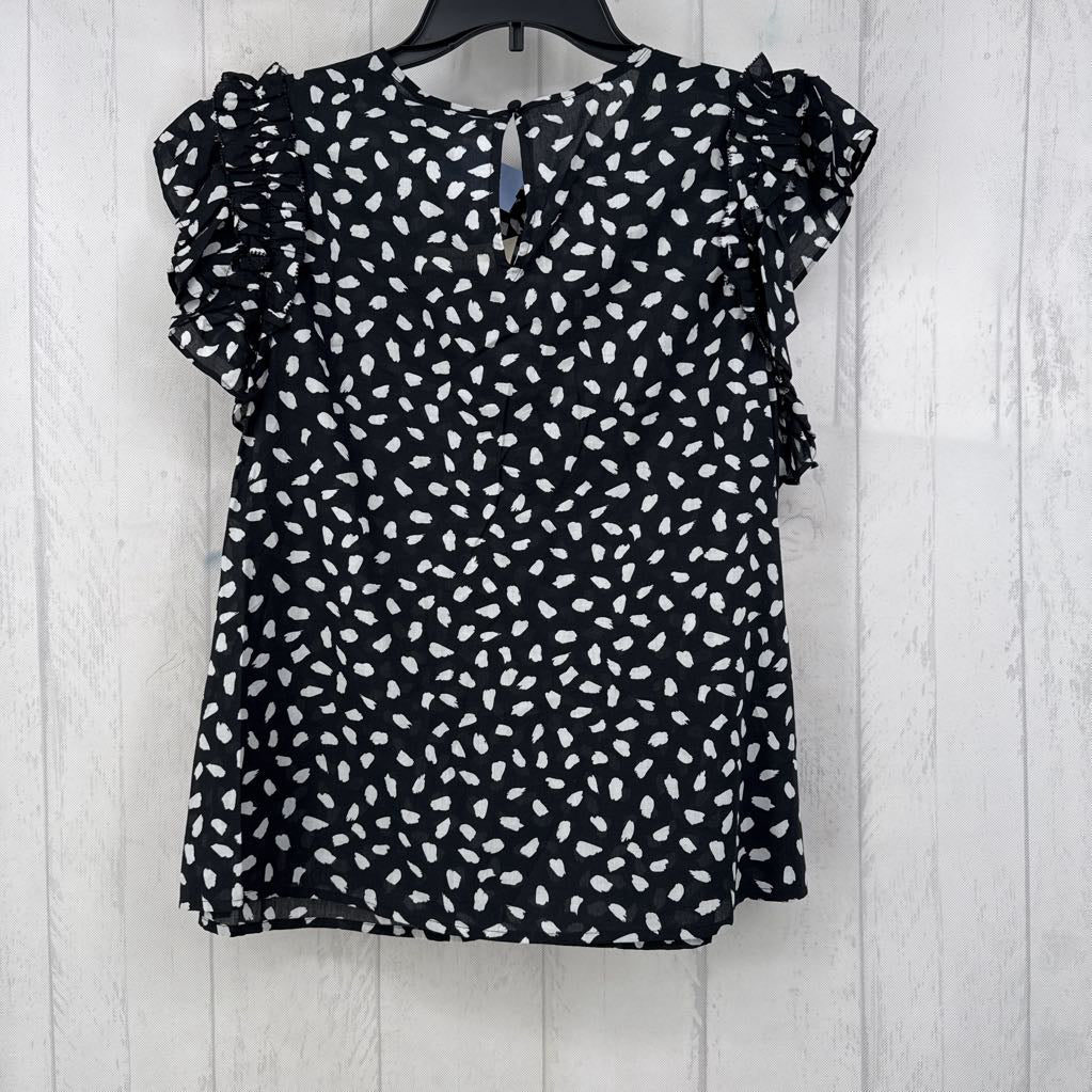 XL animal print flutter slv top