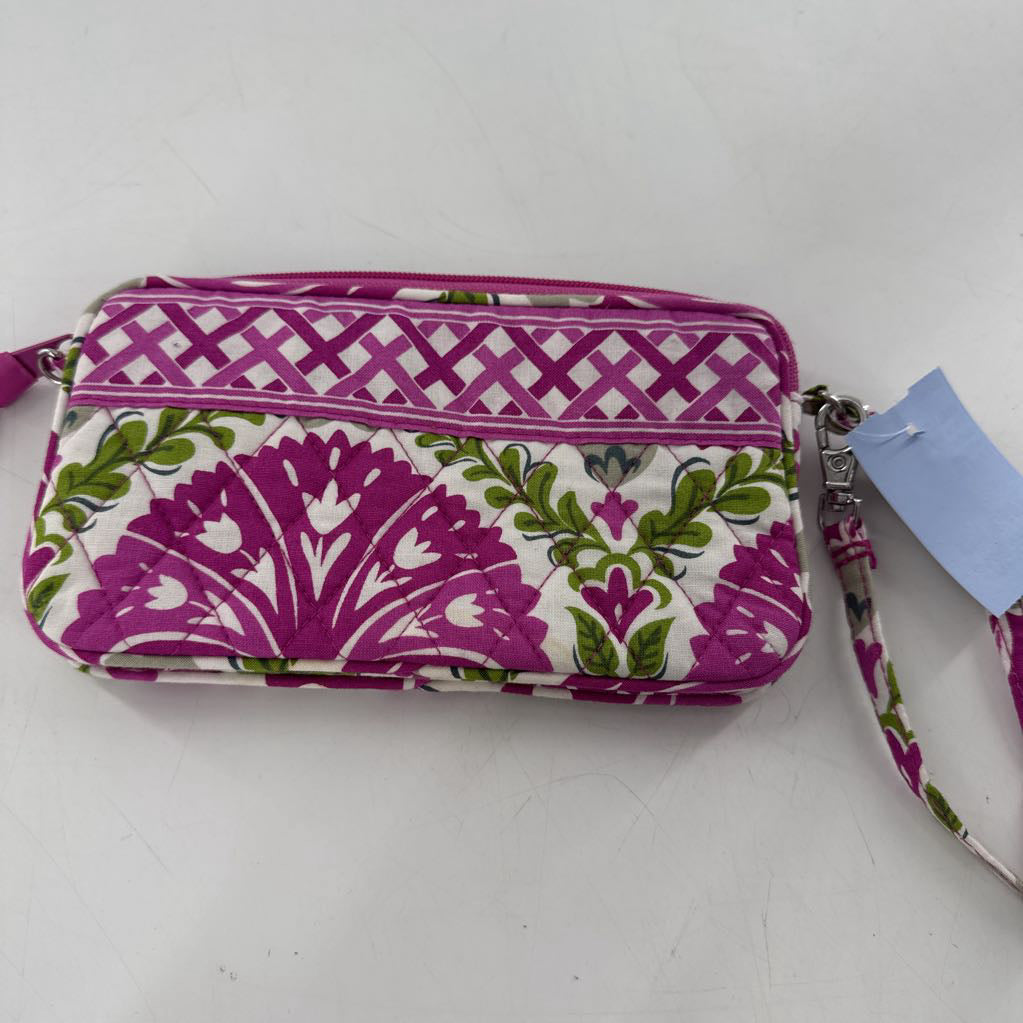 quilted flo print wristlet