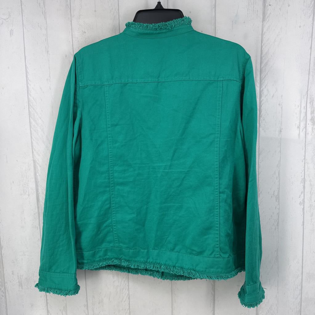 L embroidered twill jacket