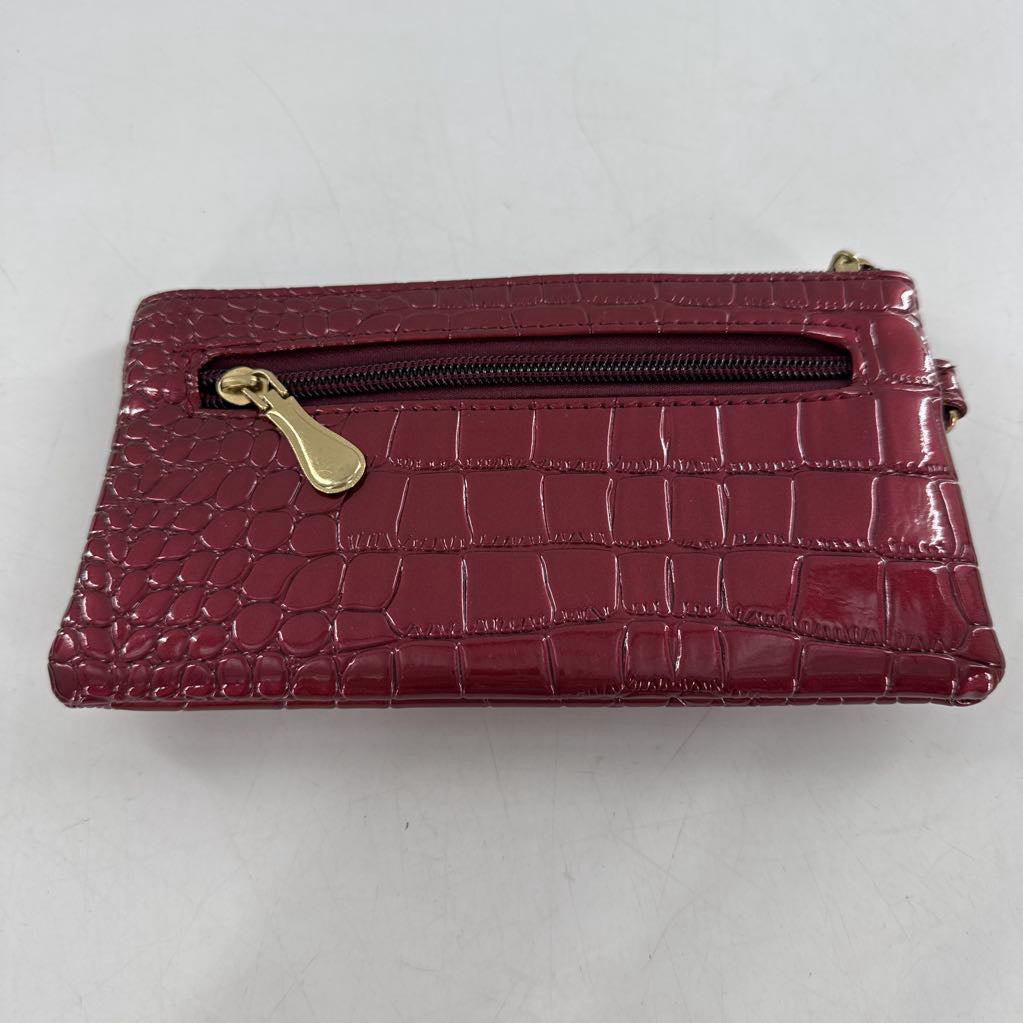 patent croc embossed wristlet