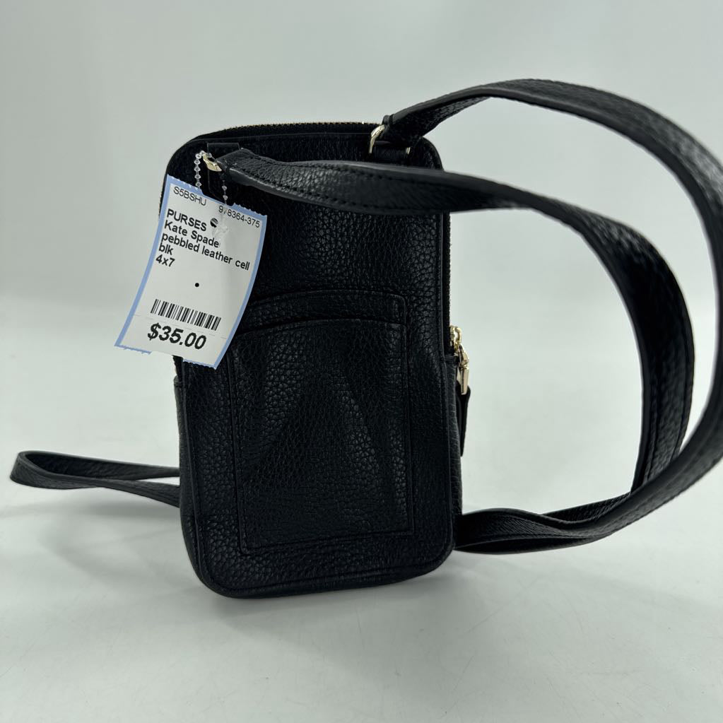 pebbled leather cell phone holder/crossbody