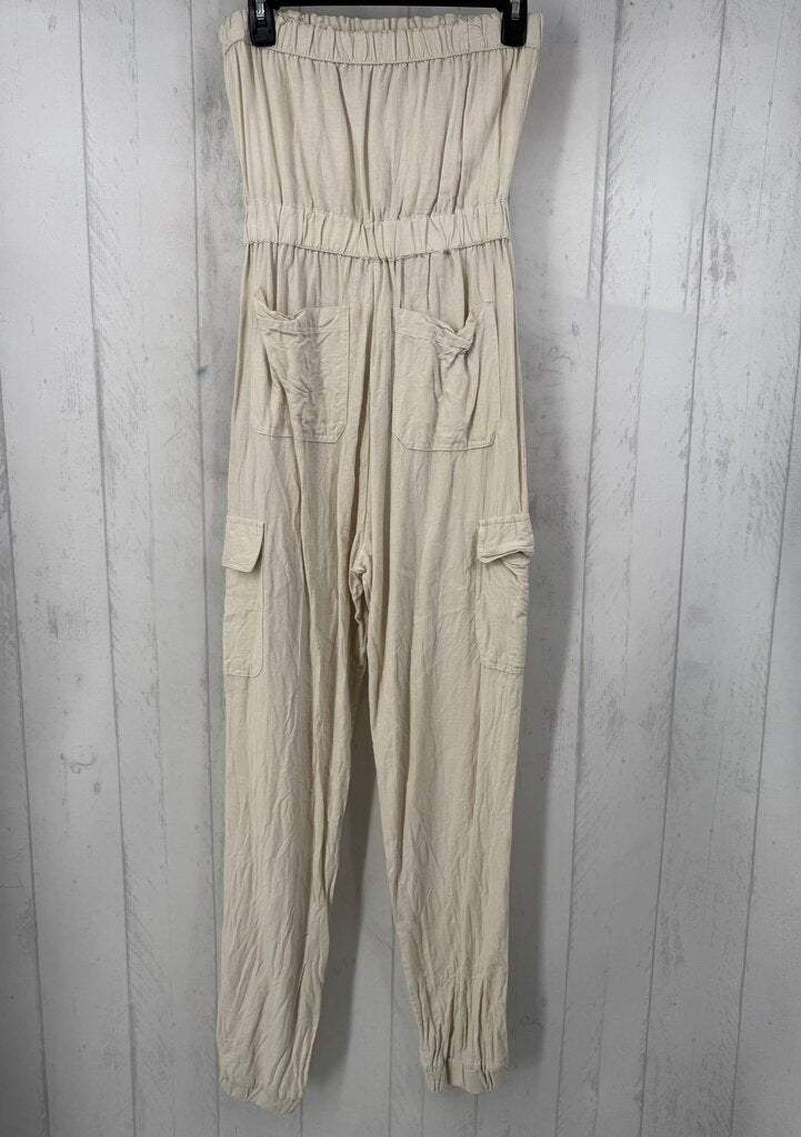 M linen blend slvls jumpsuit