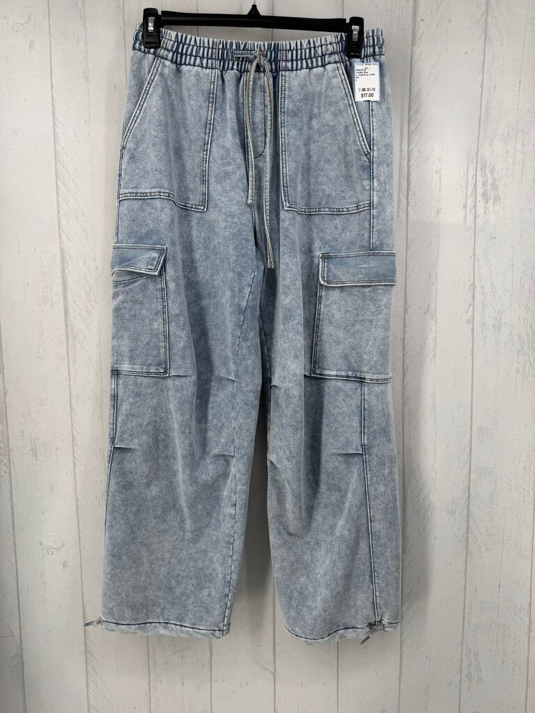 L chambray wide leg sweatpants