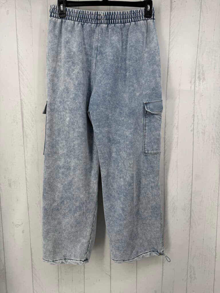 L chambray wide leg sweatpants