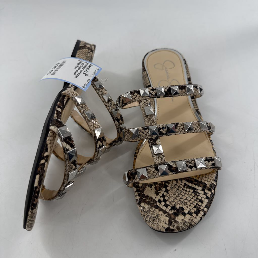 7 python print studded sandal