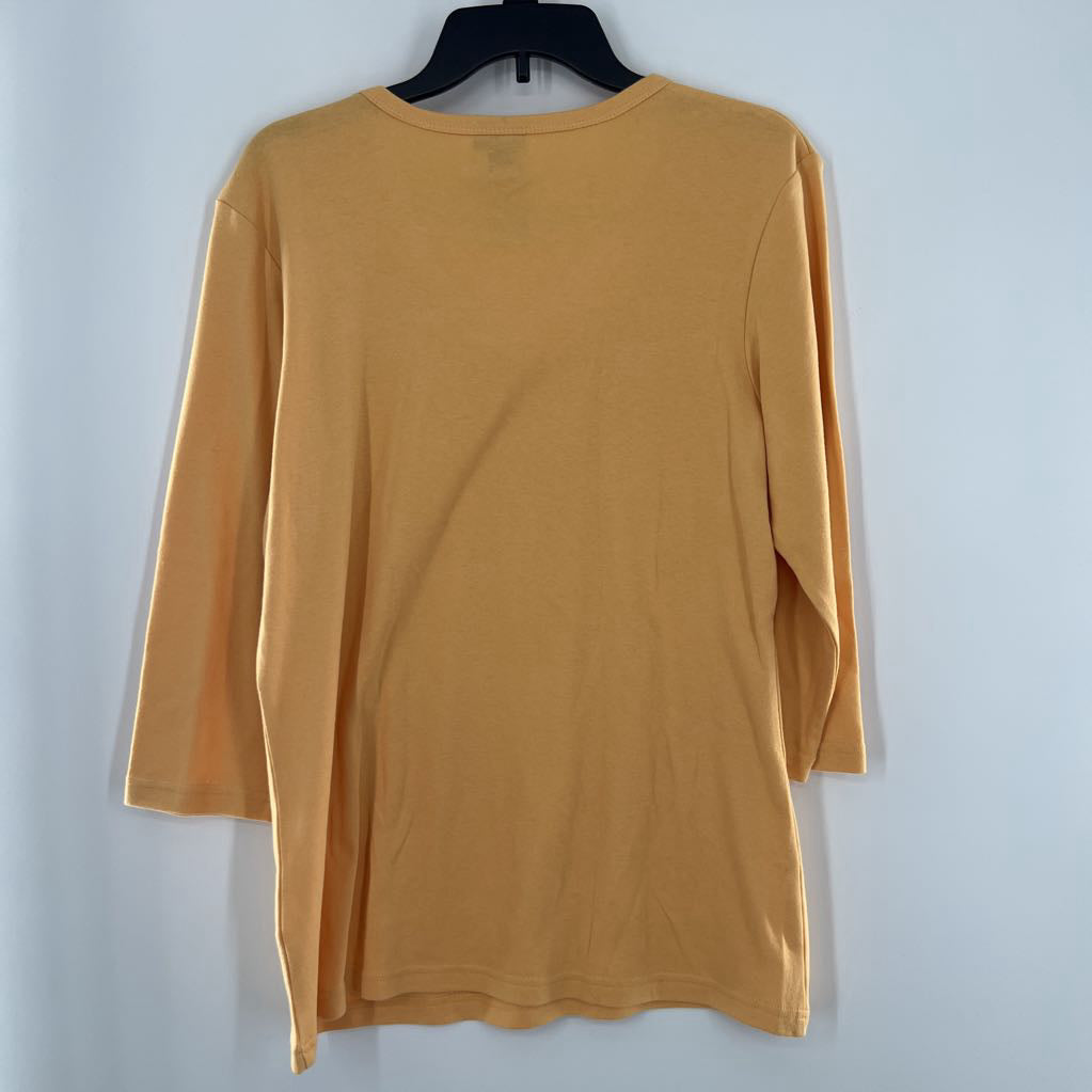 L embelished 3/4 slv top