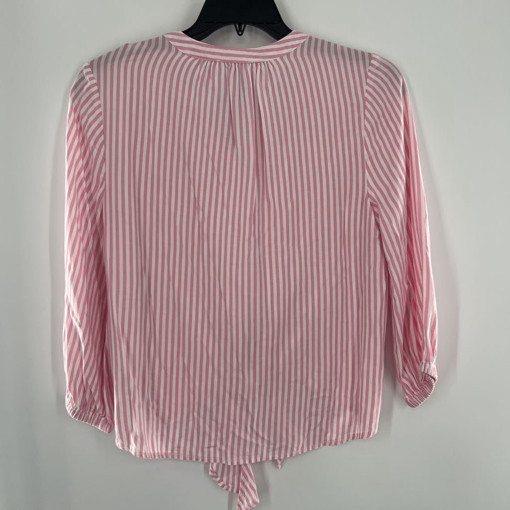 S/P striped button down 3/4 slv top