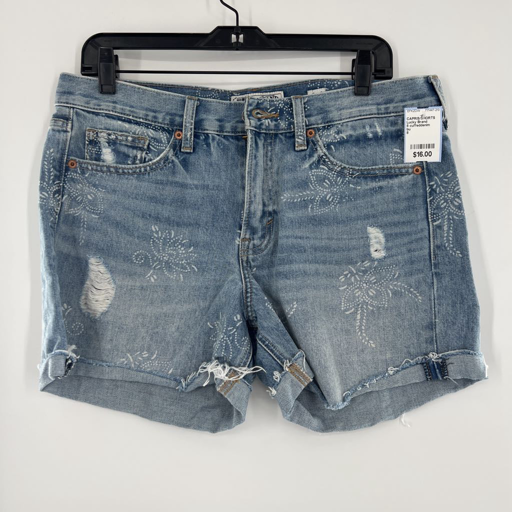 8 cuffeddenim shorts