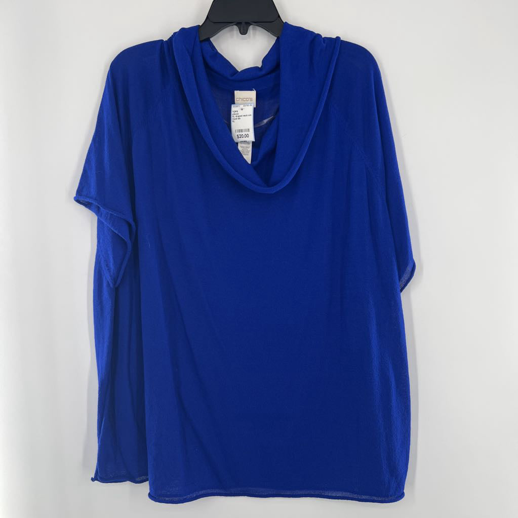 XL draped neck s/s top