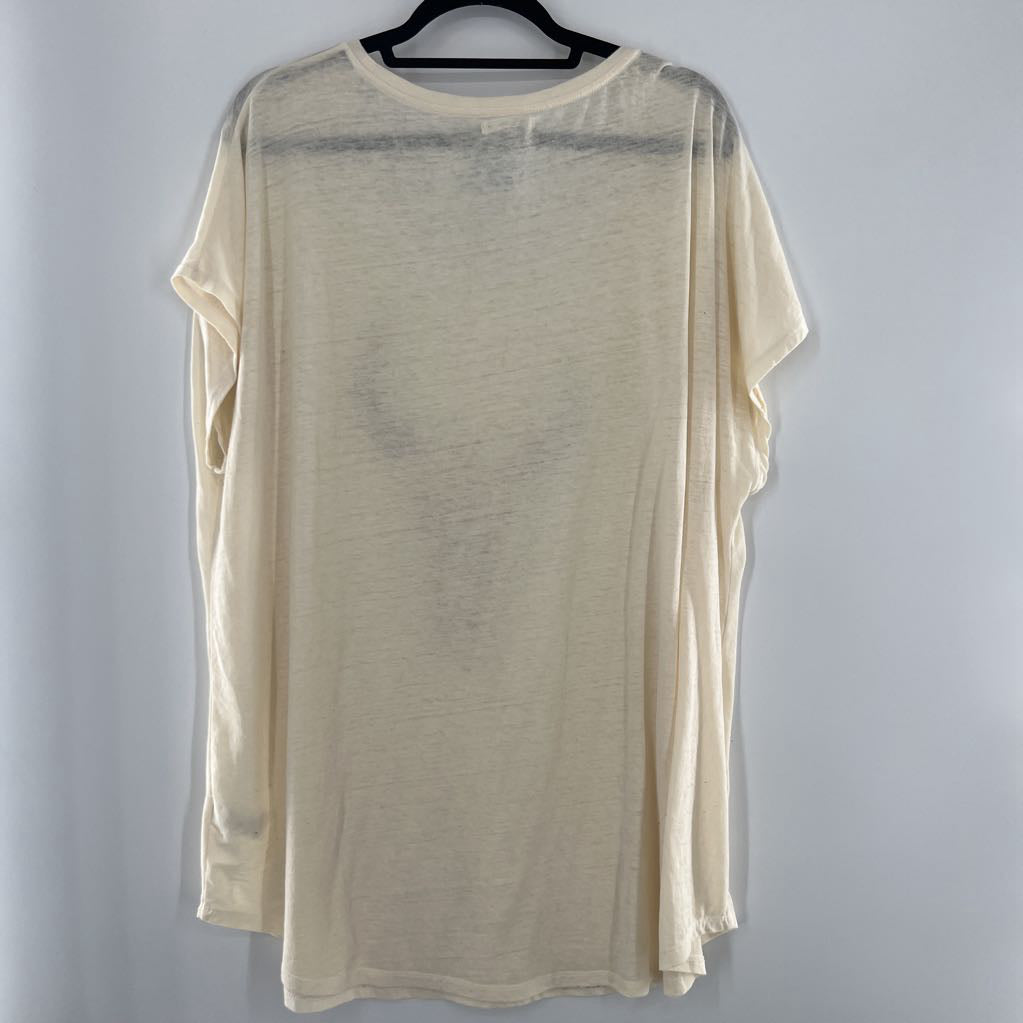 3X western graphic cap slv top