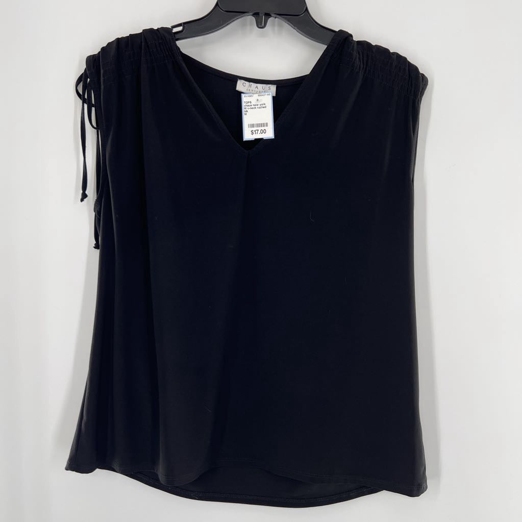 M v-neck ruched slv top