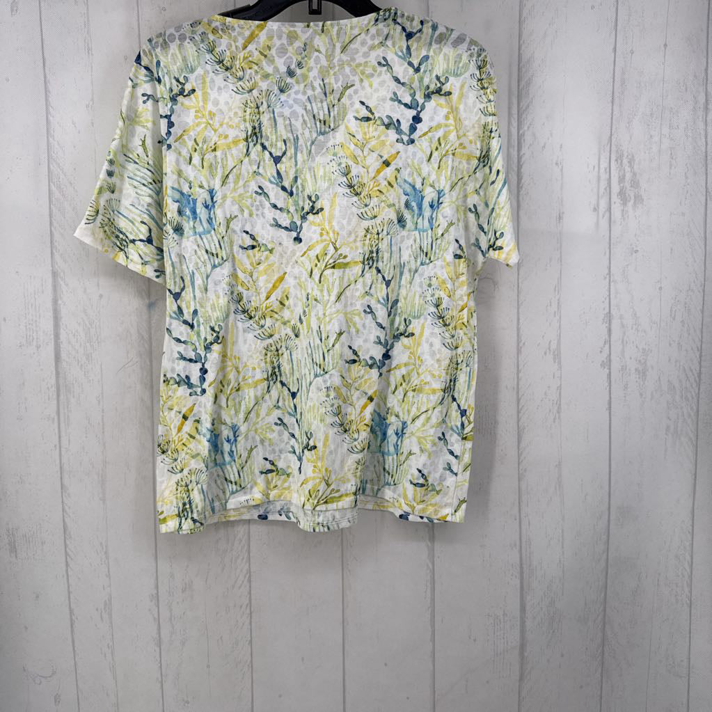 L printed v-neck s/s tee