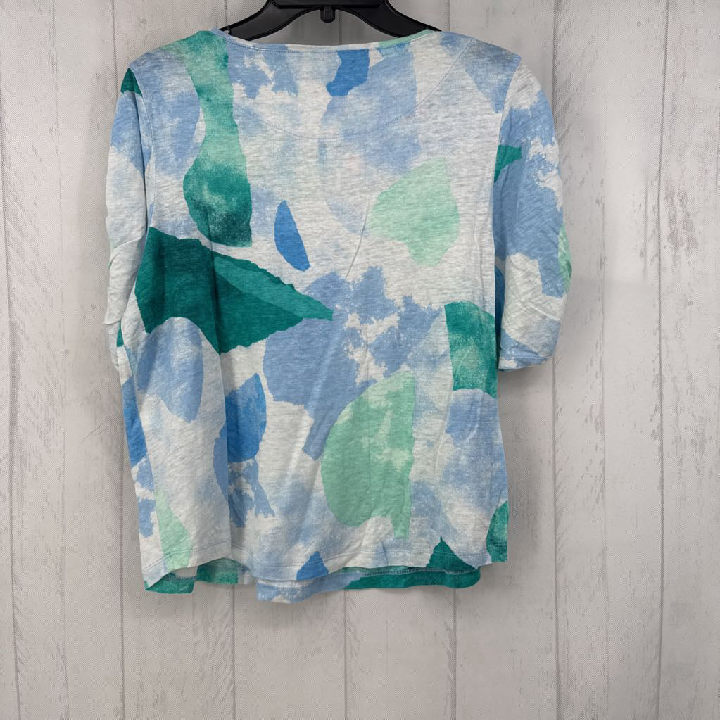 L round neck ruched slv tee s/s