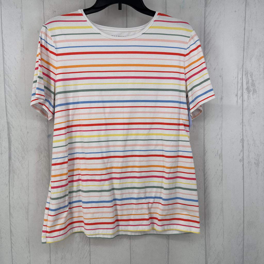 L striped crewneck s/s tee