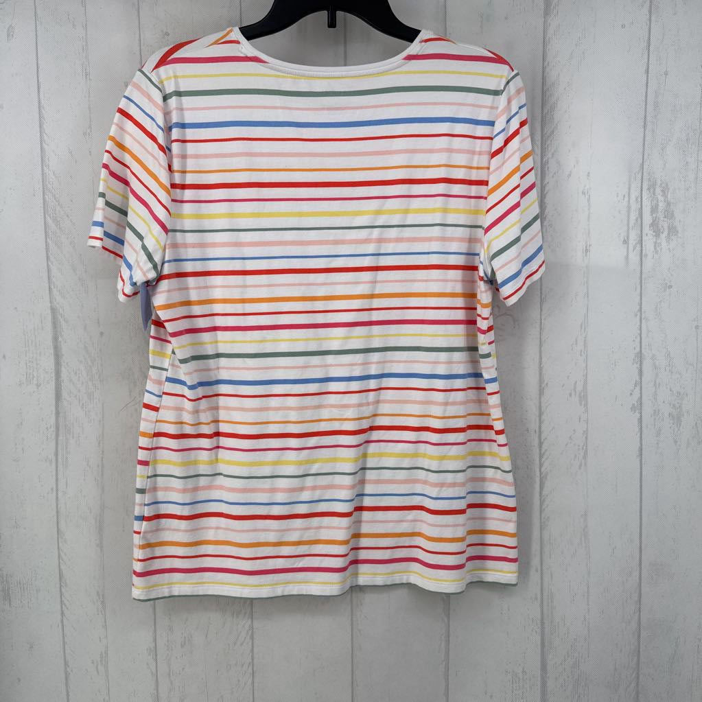 L striped crewneck s/s tee