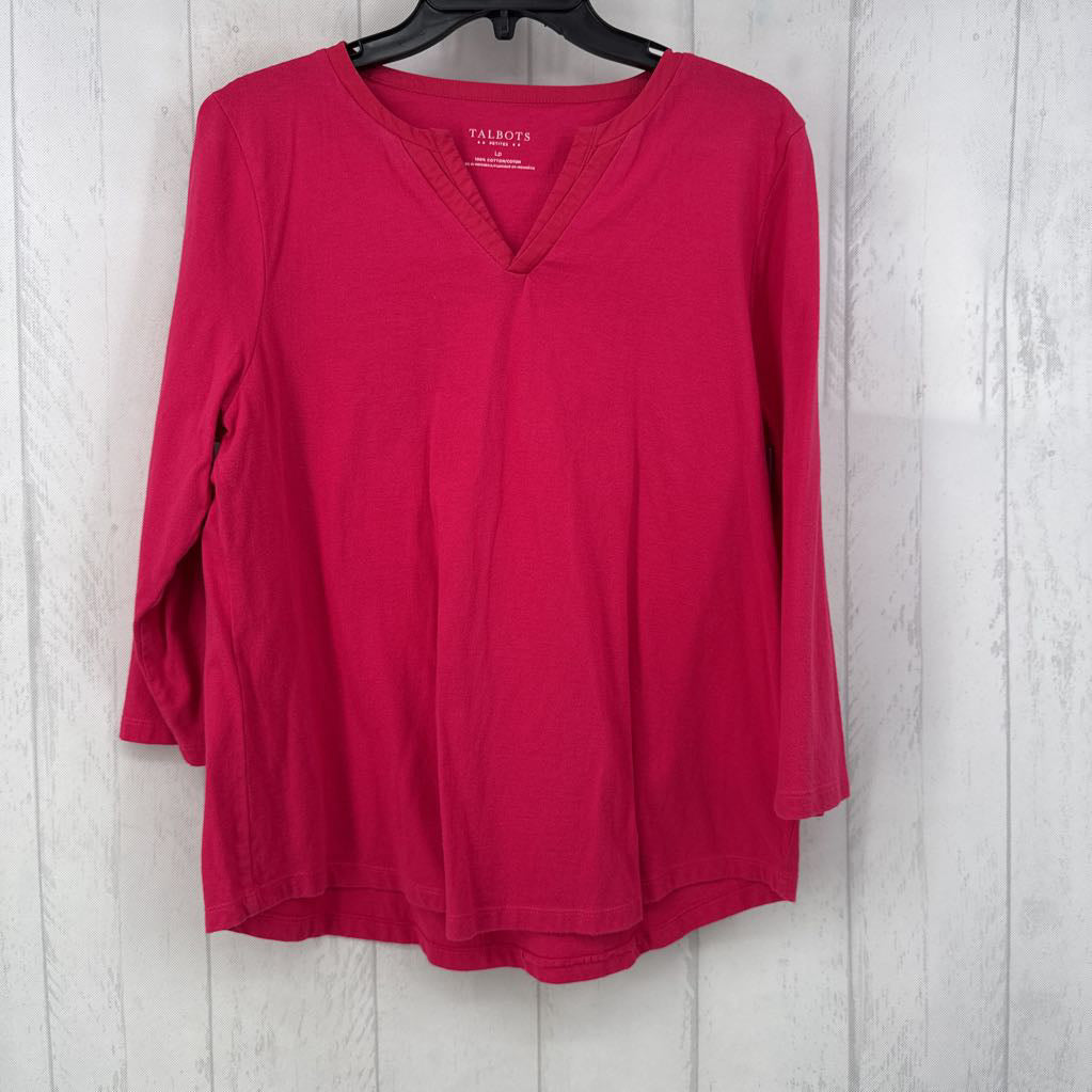 Lp split neck 3/4 slv top