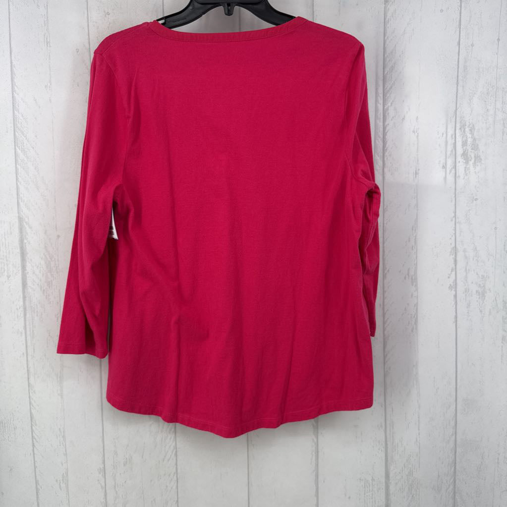 Lp split neck 3/4 slv top