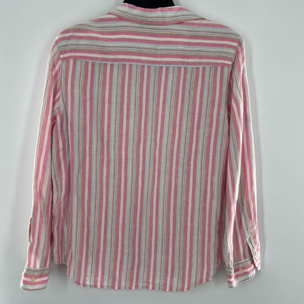 L striped button down l/s top