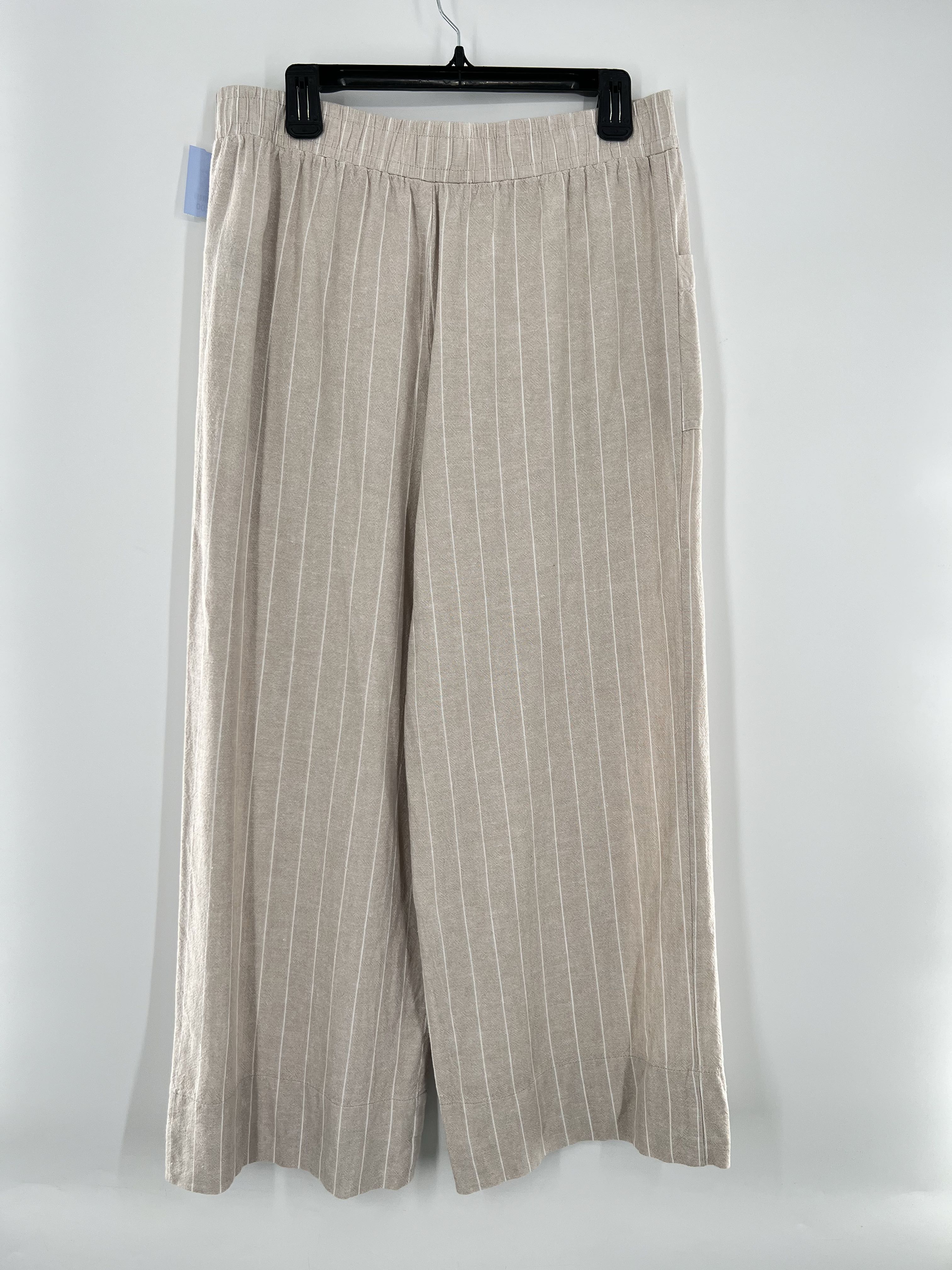 L striped pull-on tassel tie pant