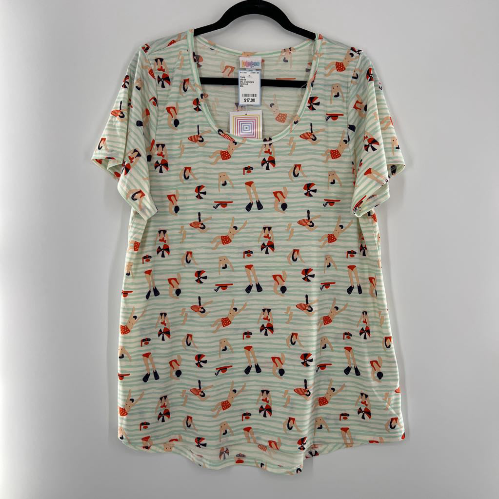 2XL swimmers print s/s tee