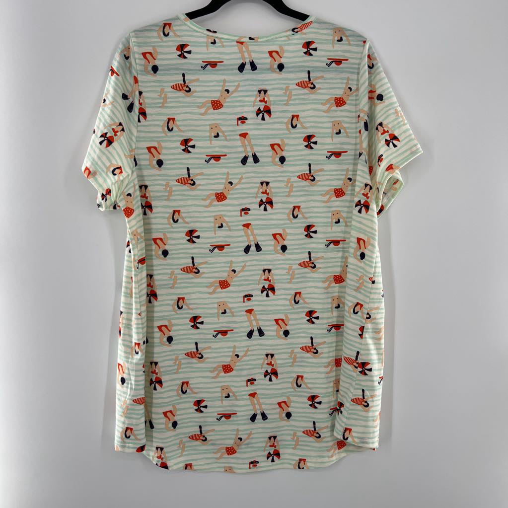 2XL swimmers print s/s tee