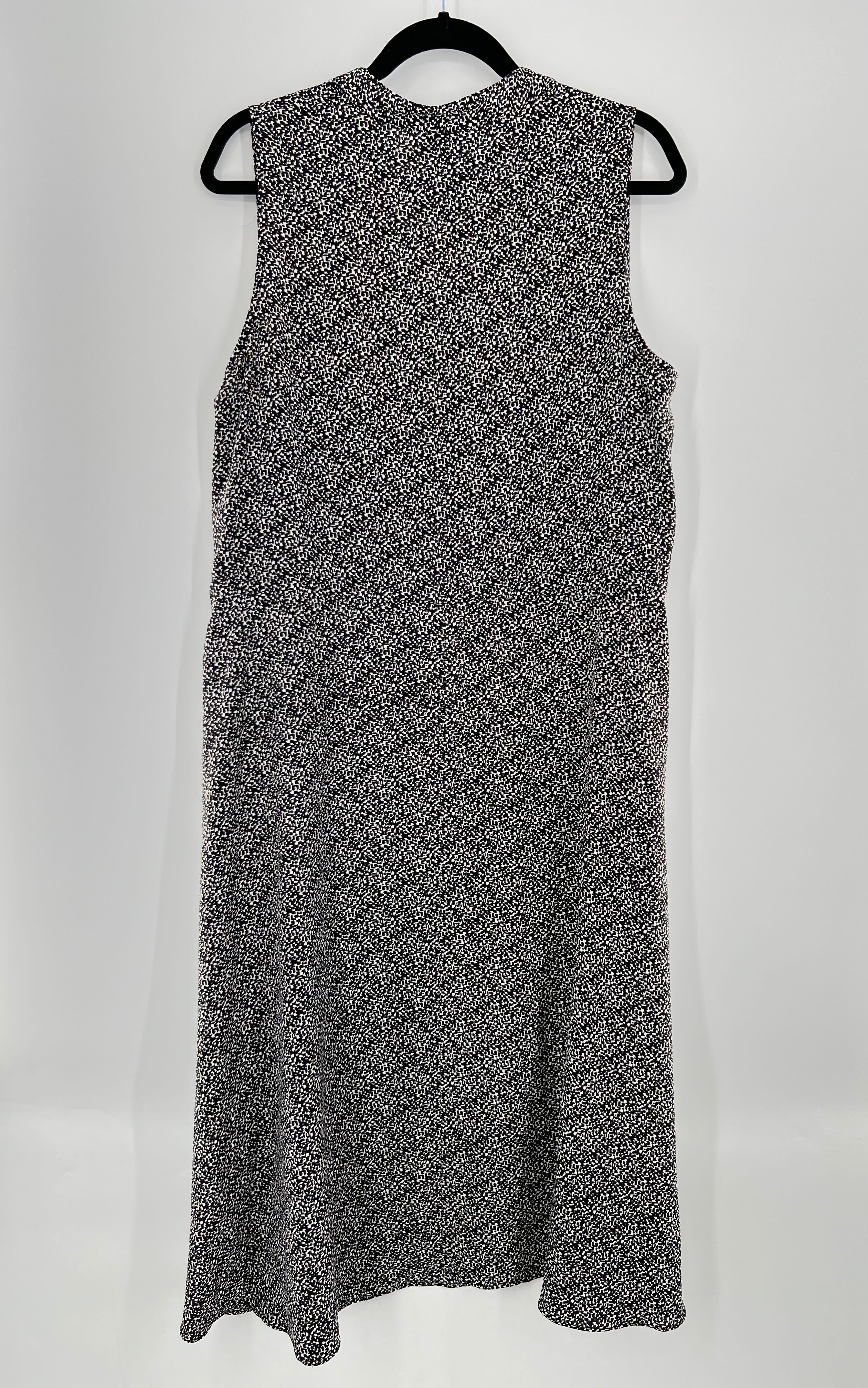 12 printed split neck slvls dress
