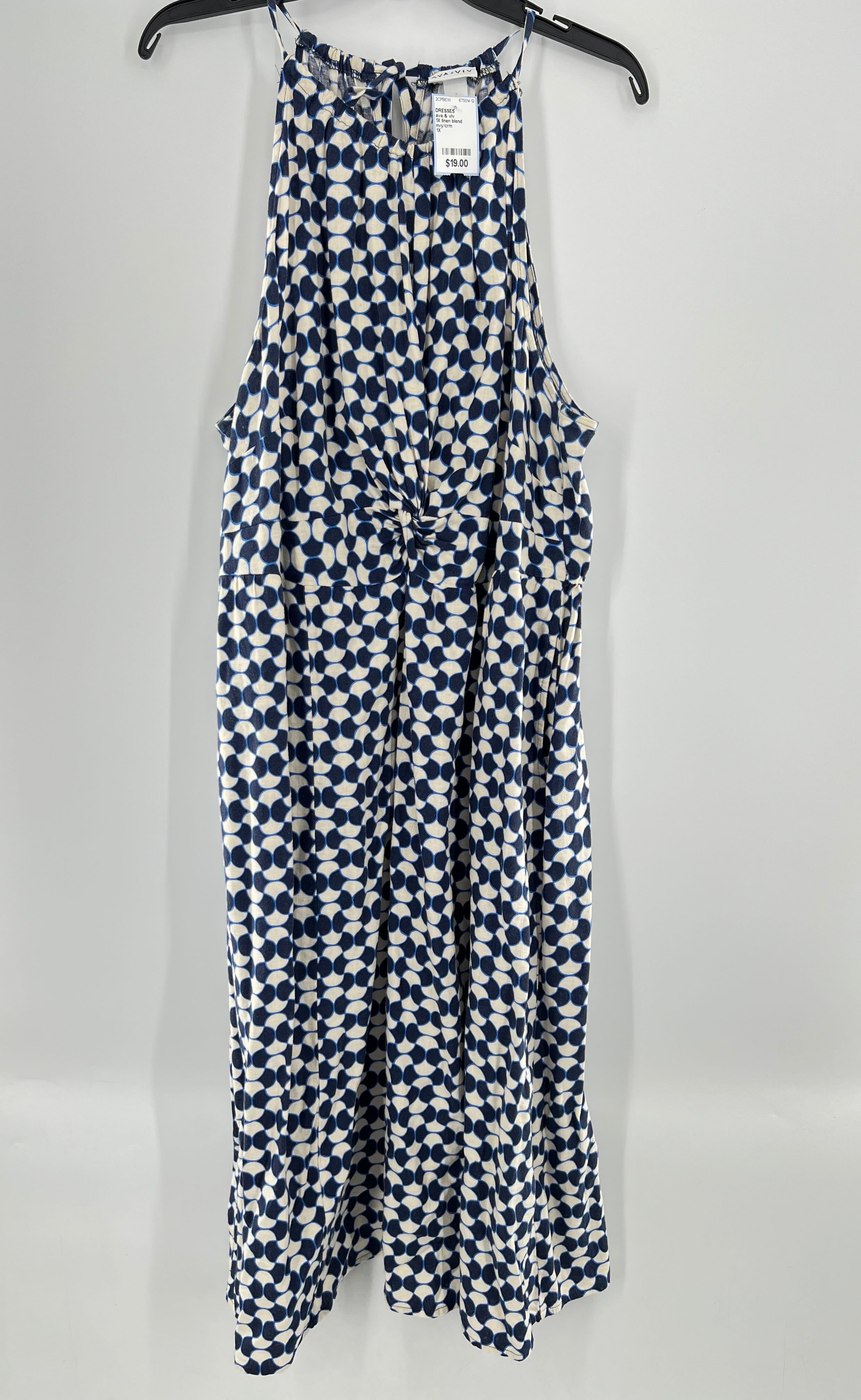 1X linen blend printed sundress