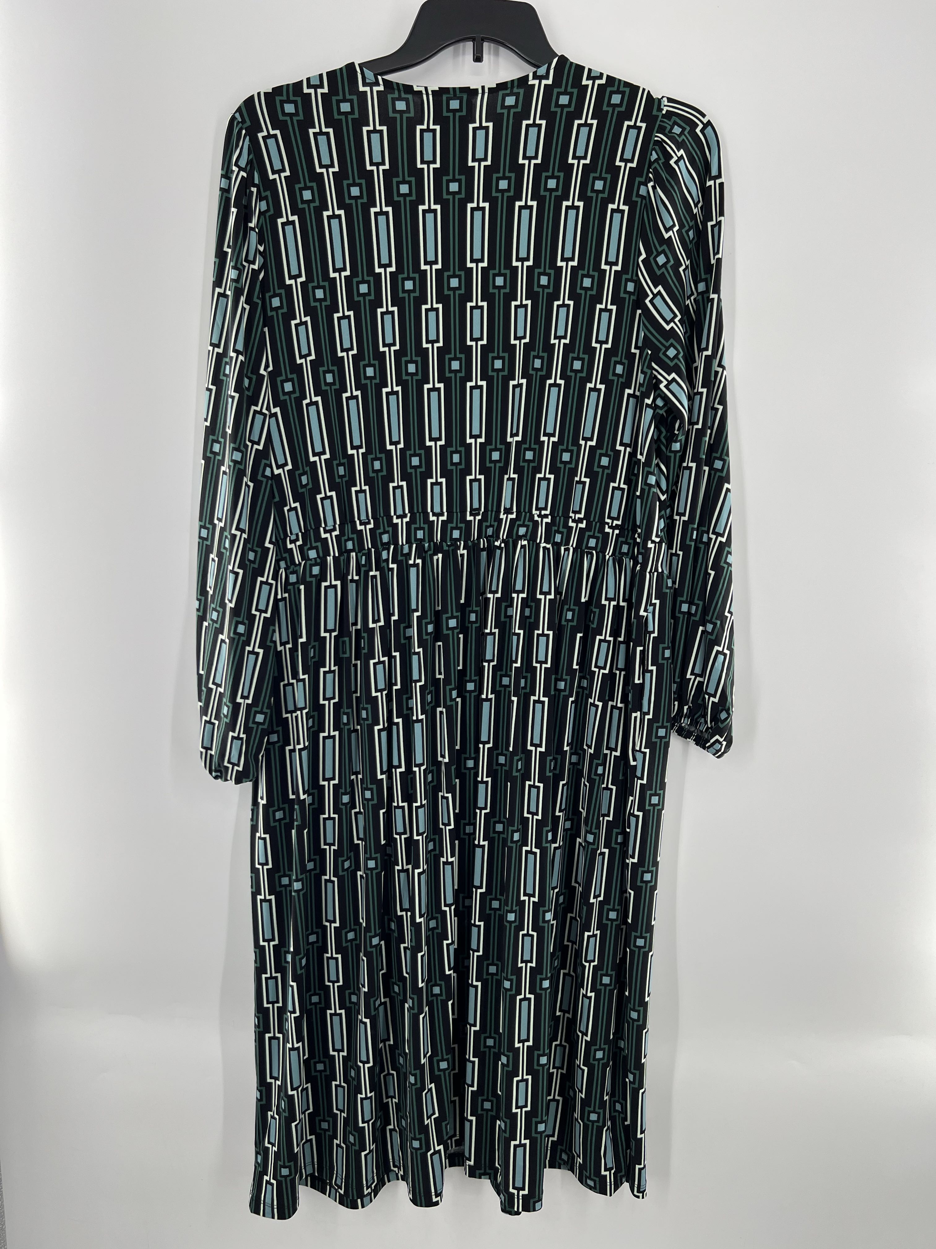 18/20 printed crossover l/s dress