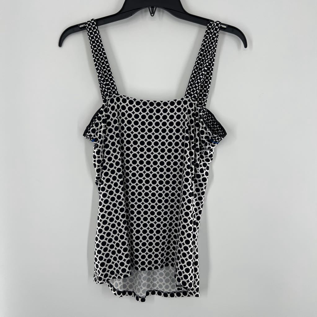 L printed gathered front tank