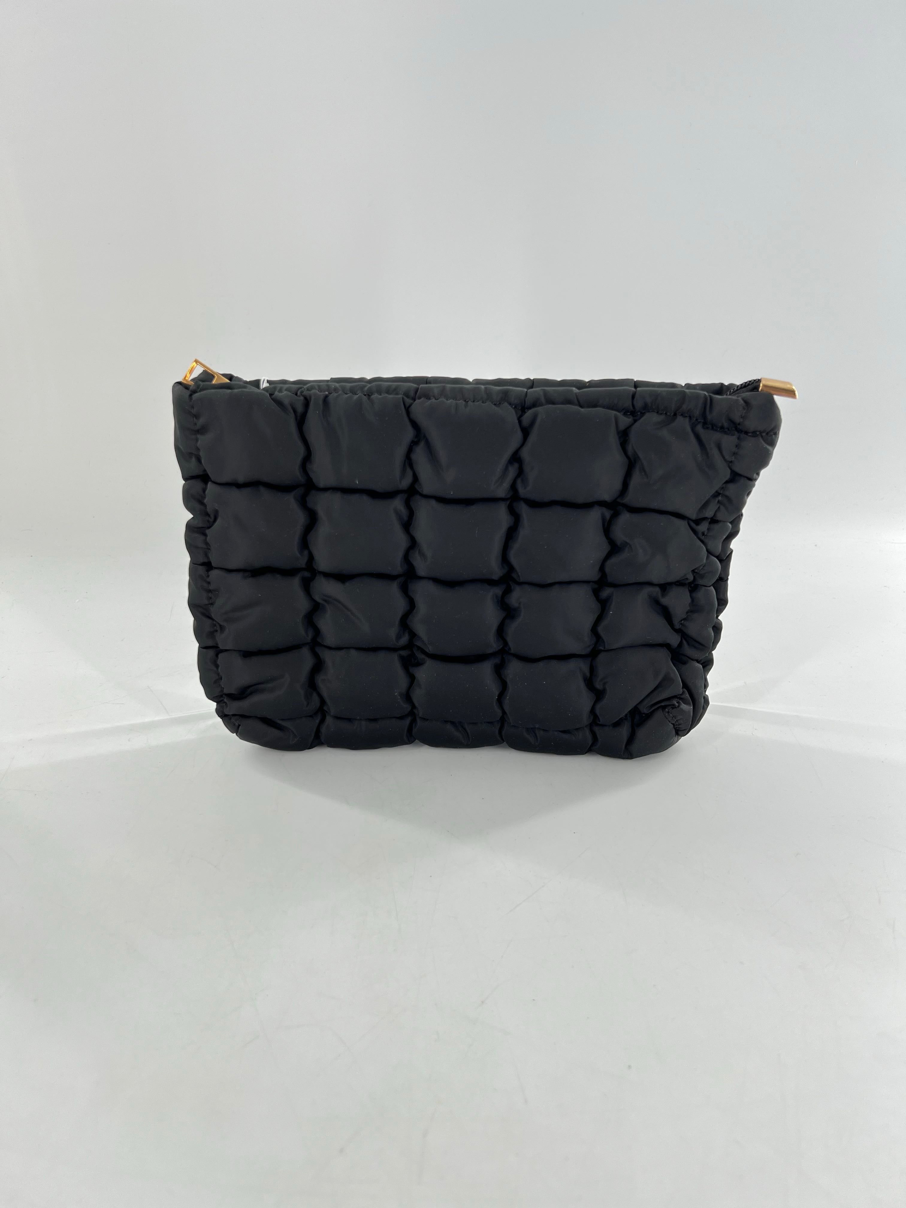 quilted cosmeteic pouch
