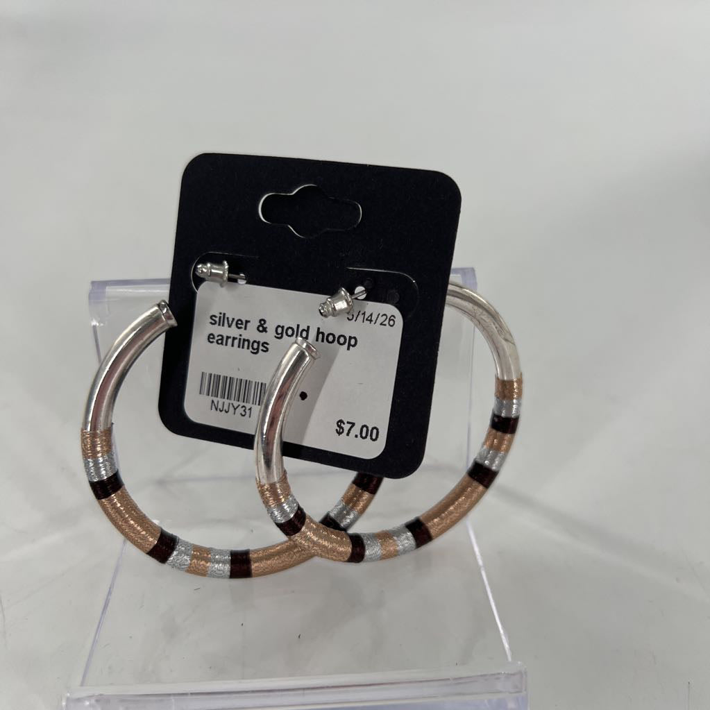 silver & gold hoop earrings