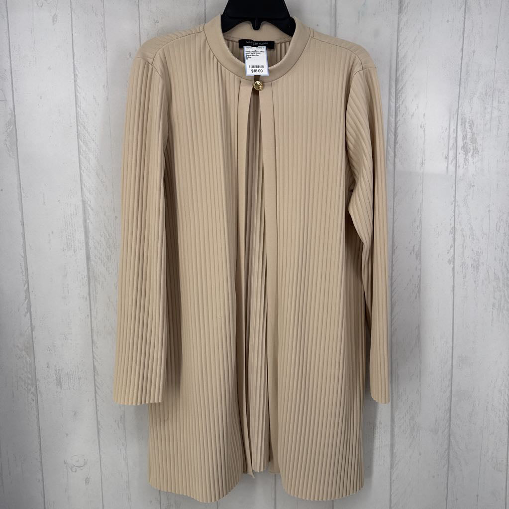 Signle Button Pleated Cardigan