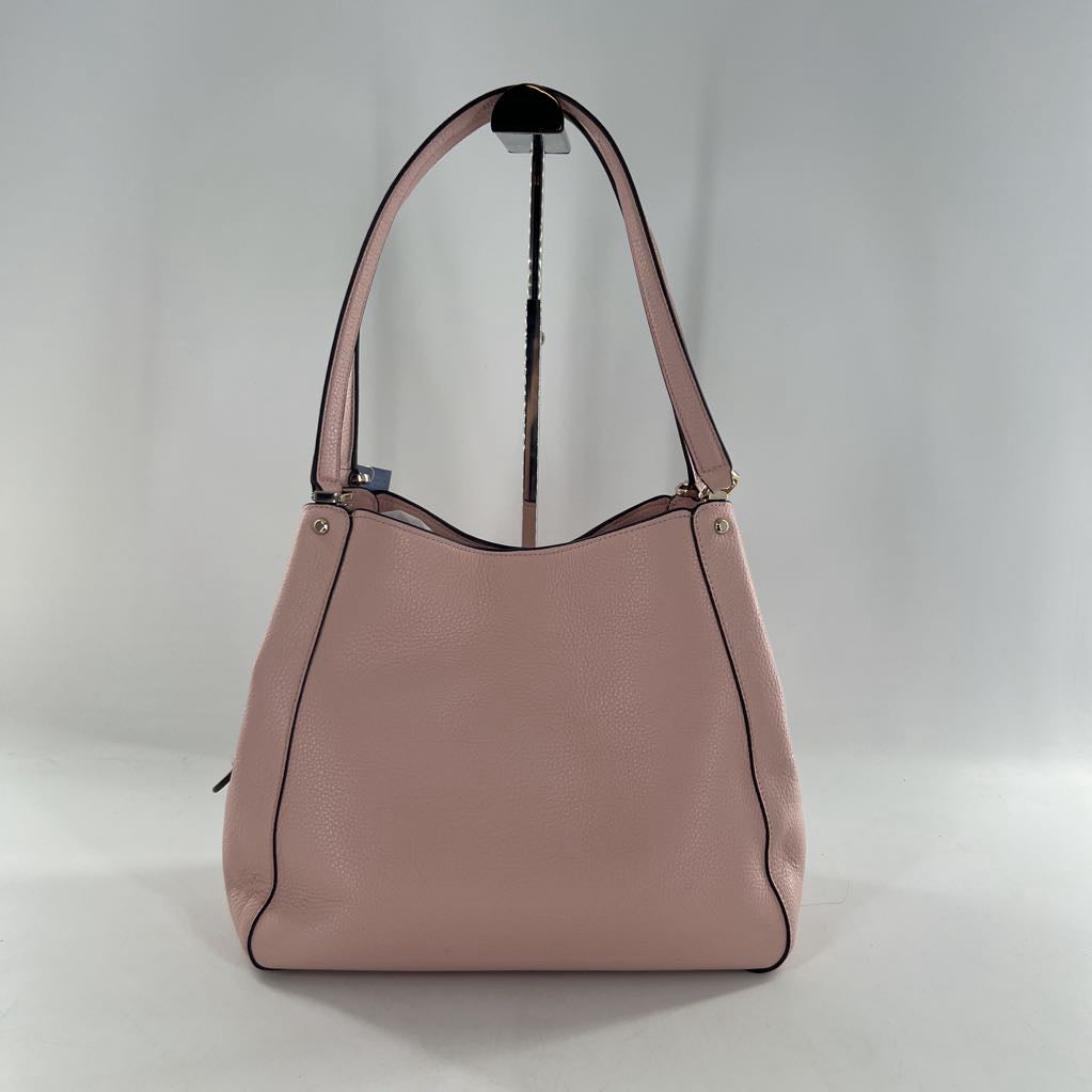 pebbled triple compartment satchel