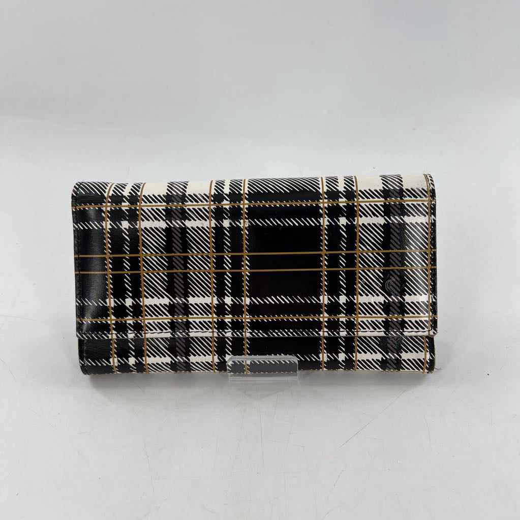 plaid print tri-fold wallet