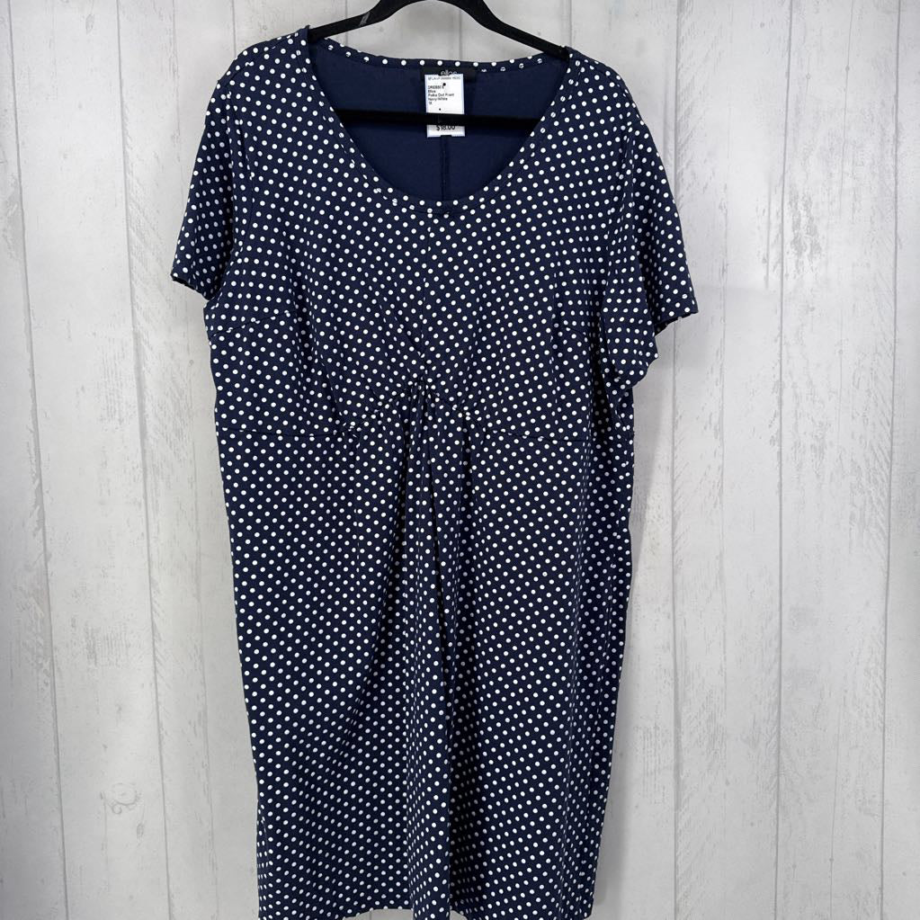 Polka Dot Front Ruching s/s Dress