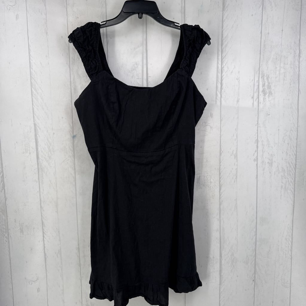 L ruffle hem smocked dress