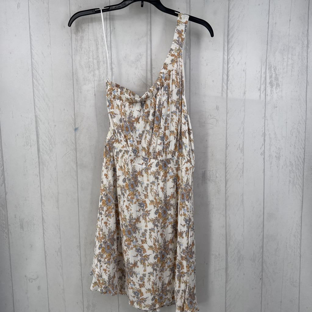 M flower print one shoulder dress