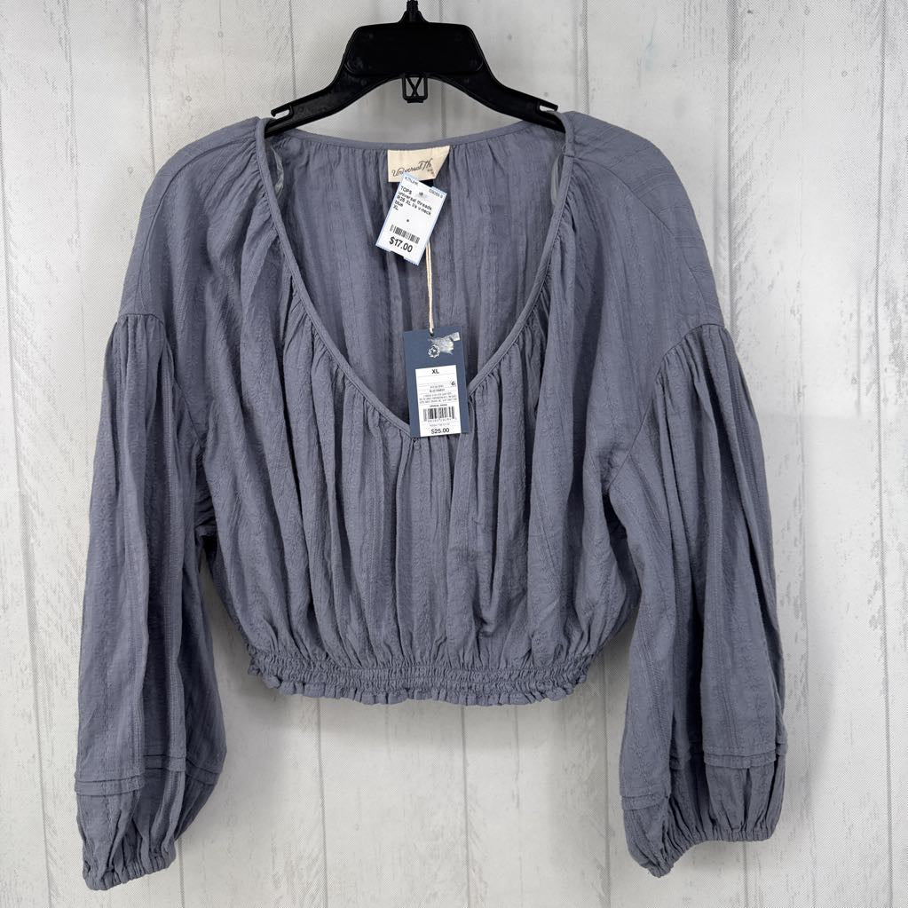 R25 XL l/s v-neck crop top