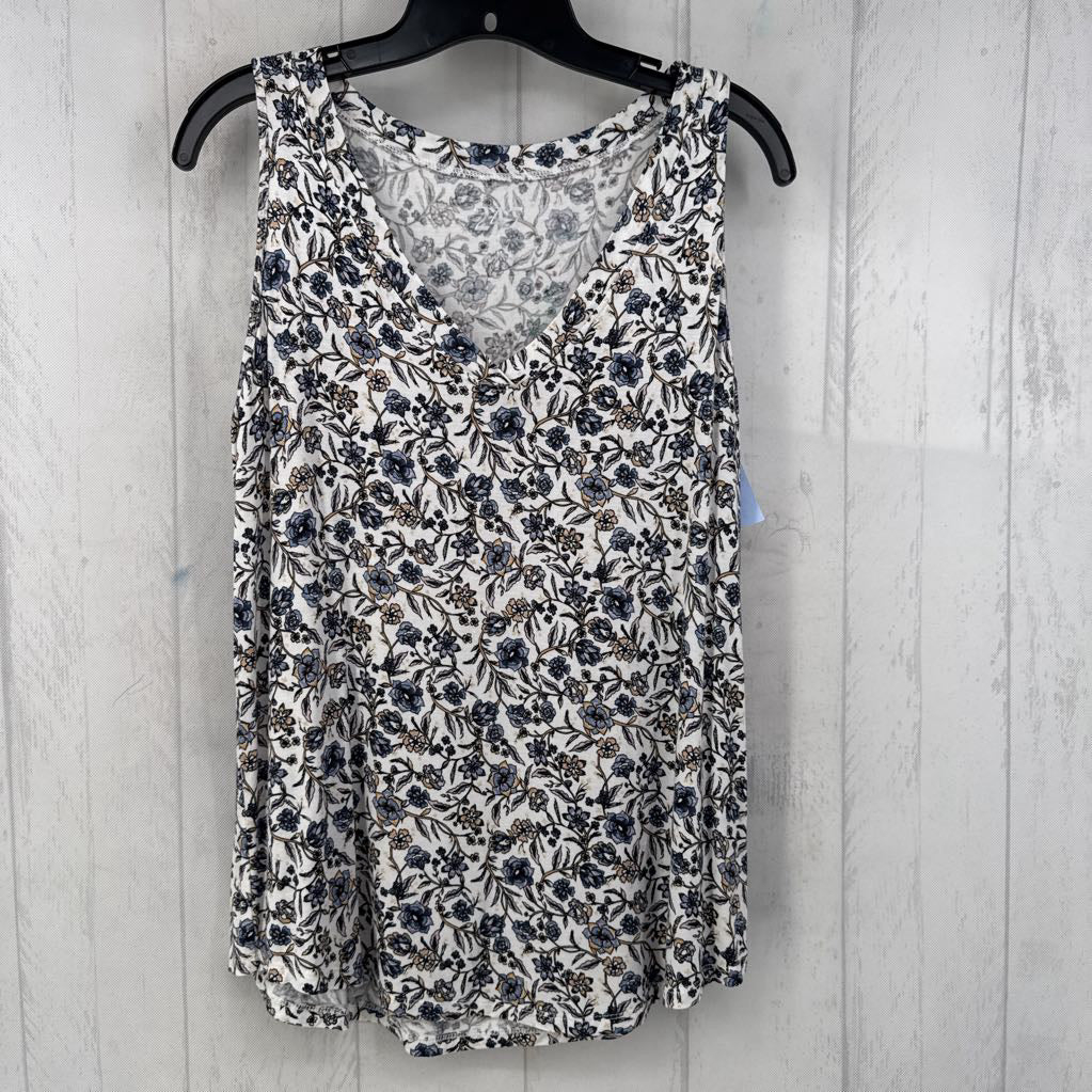 M flower print v-neck tank