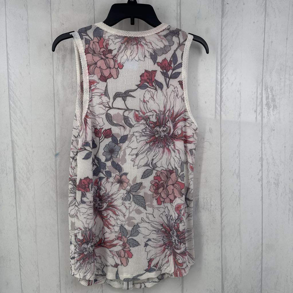 XL flower print zip tank