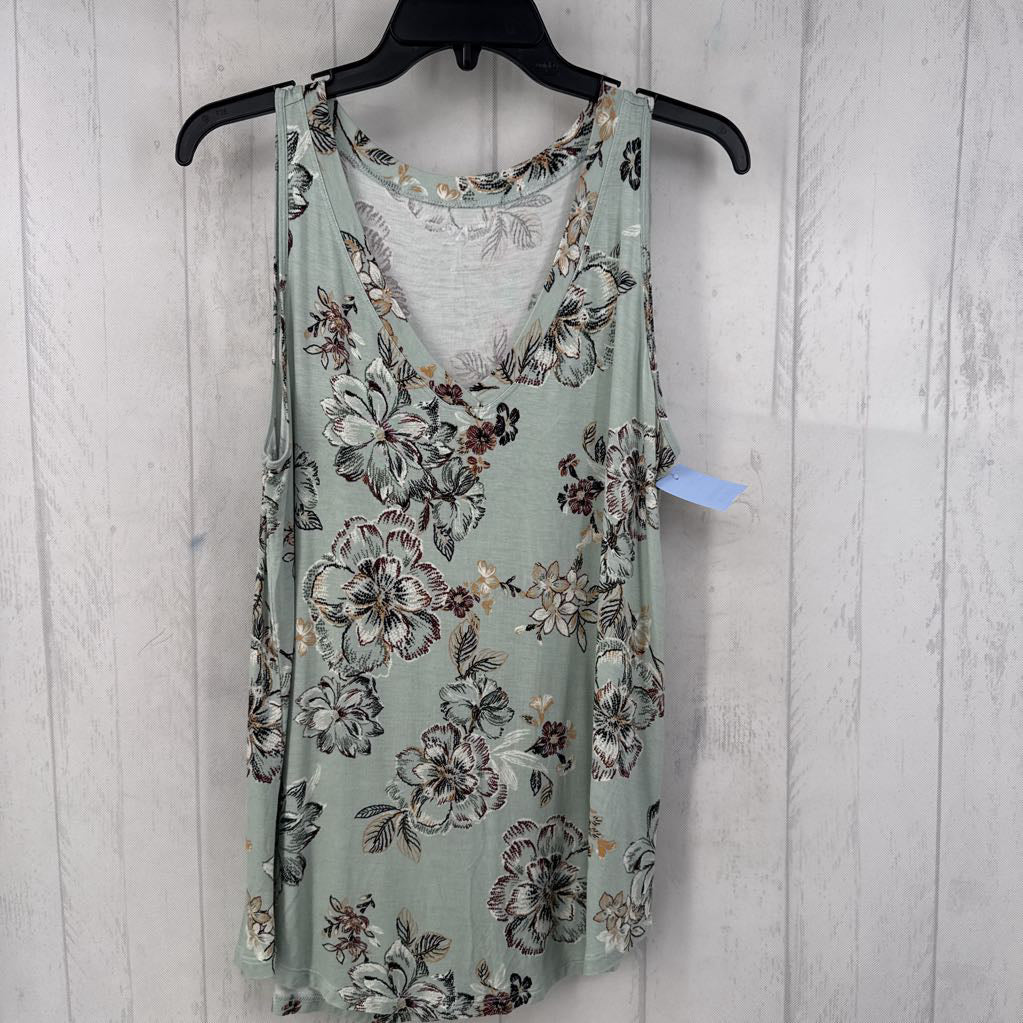 M flower print v-neck tank