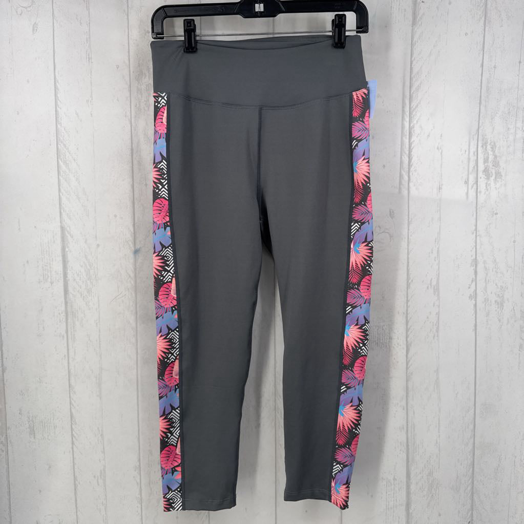 M tropical print stripe leggings